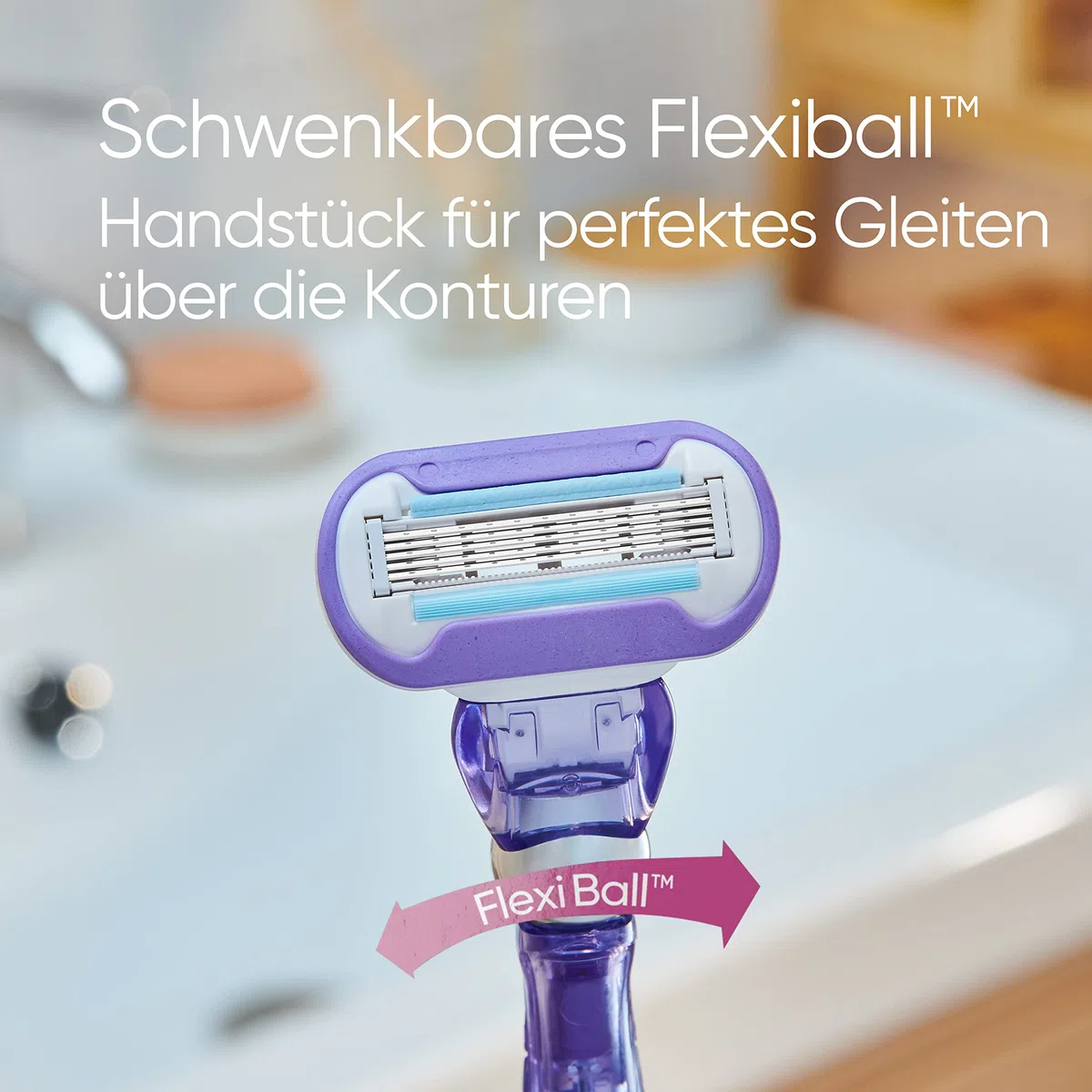 Gillette Venus Extra Smooth Swirl Rasierer Damen, Lila - Damenrasierer für Langanhaltende Glätte Und Geschmeidigkeit, Inkl. 9 Nassrasierer Rasierklingen, Handstück Und Duschhalterung
