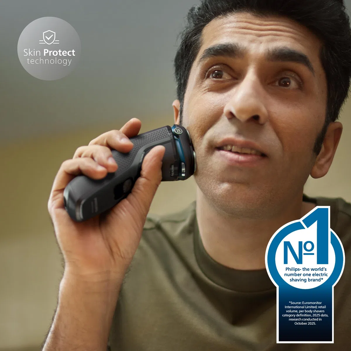 PHILIPS Shaver Series 3000 – Elektrischer Rasierer für Herren: Nass- & Trockenrasur, mit SkinProtect-Technologie, in Anthrazit, mit ausklappbarem Bartschneider, kabellos (S3145/00)