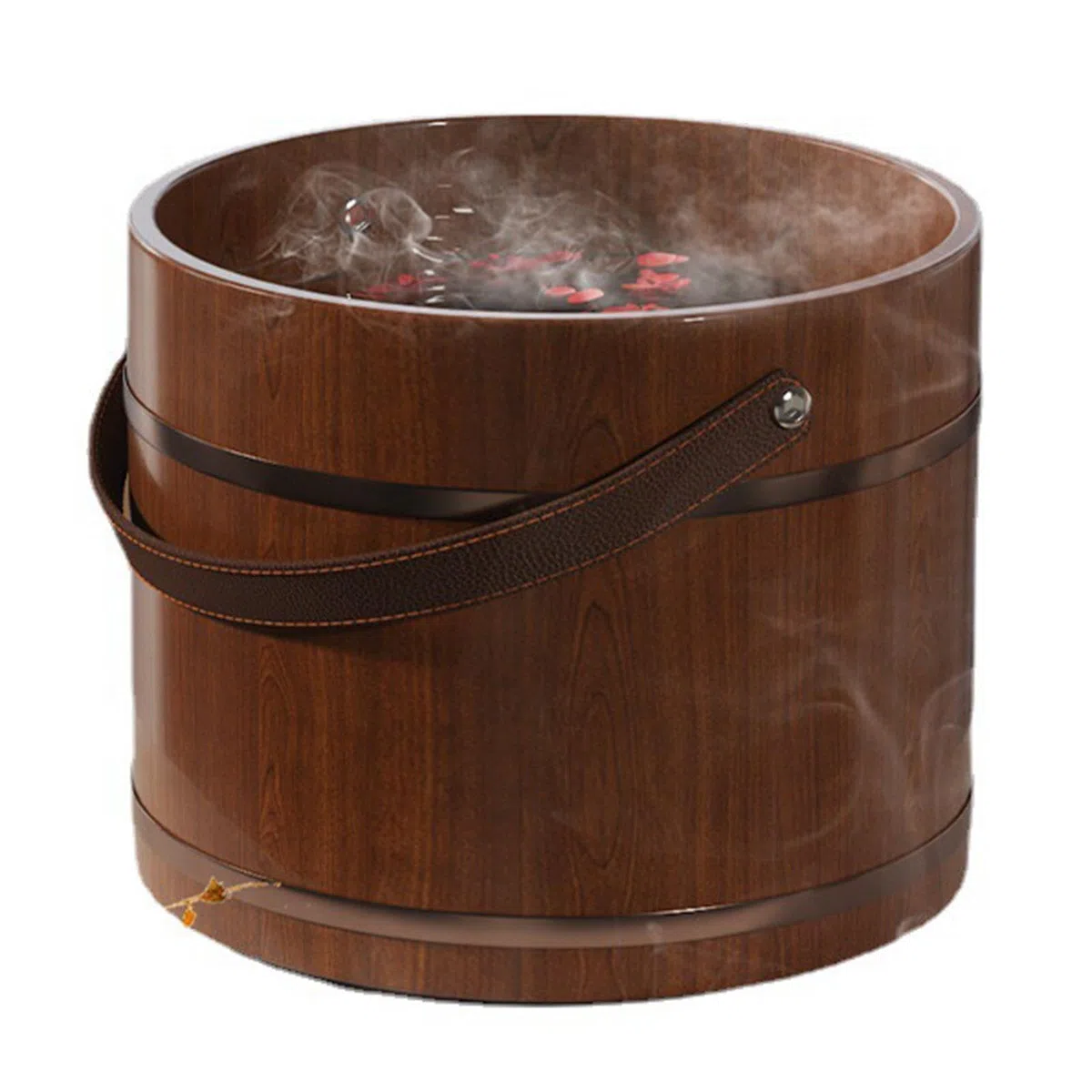 Fußbad Eimer Holz Fußsoak Pediküre Wanne Waschzuber Aus Massivholz Leicht Transportierbar für Bad Sauna Camping Zuhause, Ohne Deckel
