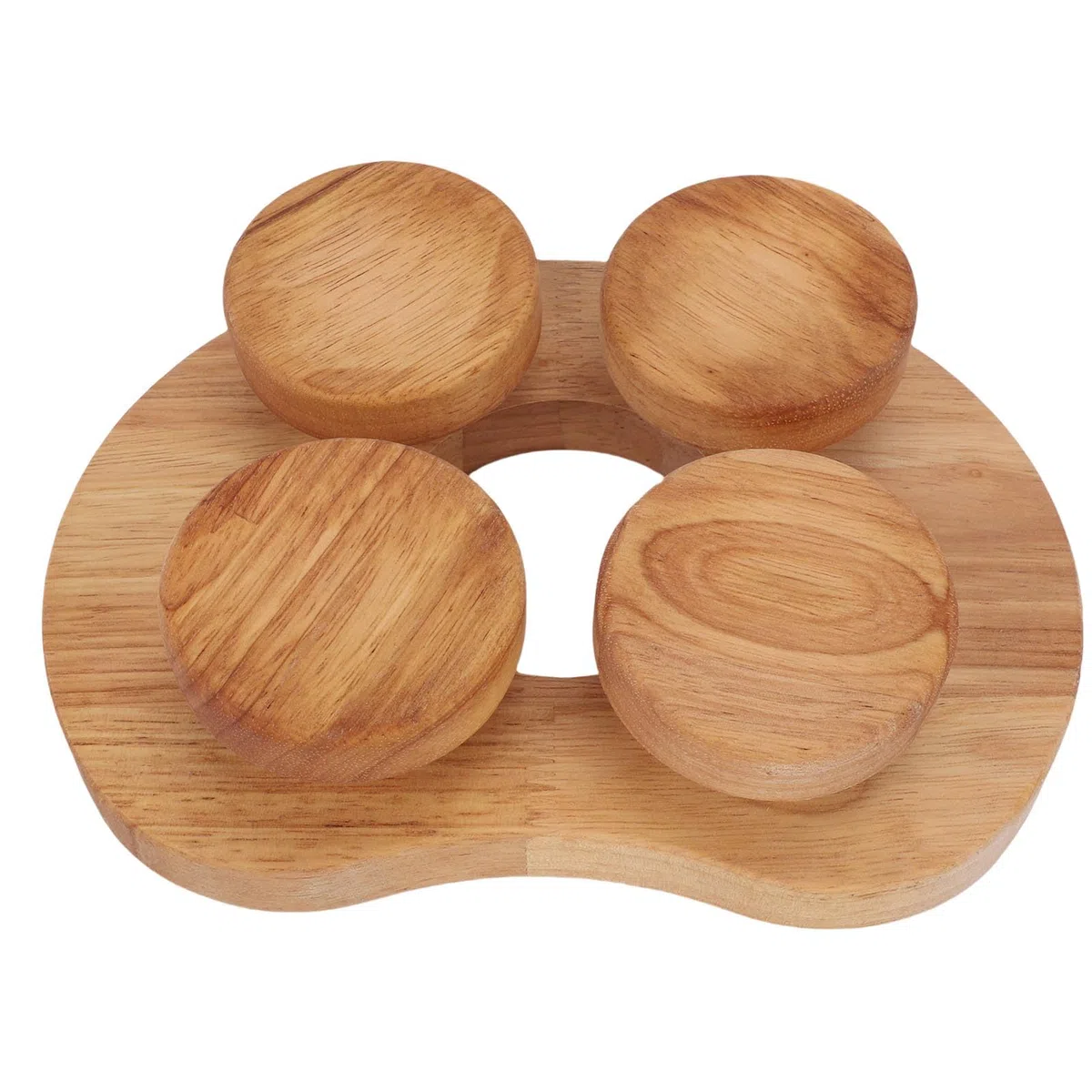 Sauna-Kopfstützen-Nackenkissen aus Holz, Drehbare Scheibe aus Eichenholz, Ergonomisches Universalrad mit 4 Konkaven Oberflächen, Ideal Zum Entspannen, 6,69 X 9,06 Zoll