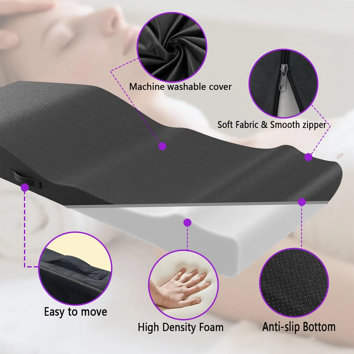 Massagebett Topper Wimpernbett Wave Matratze 180x60 cm Welle Schaum, Ergonomische Foam für Kosmetikliege Massageliege Spa-Massage und Schönheitssalon (nur Matratze)