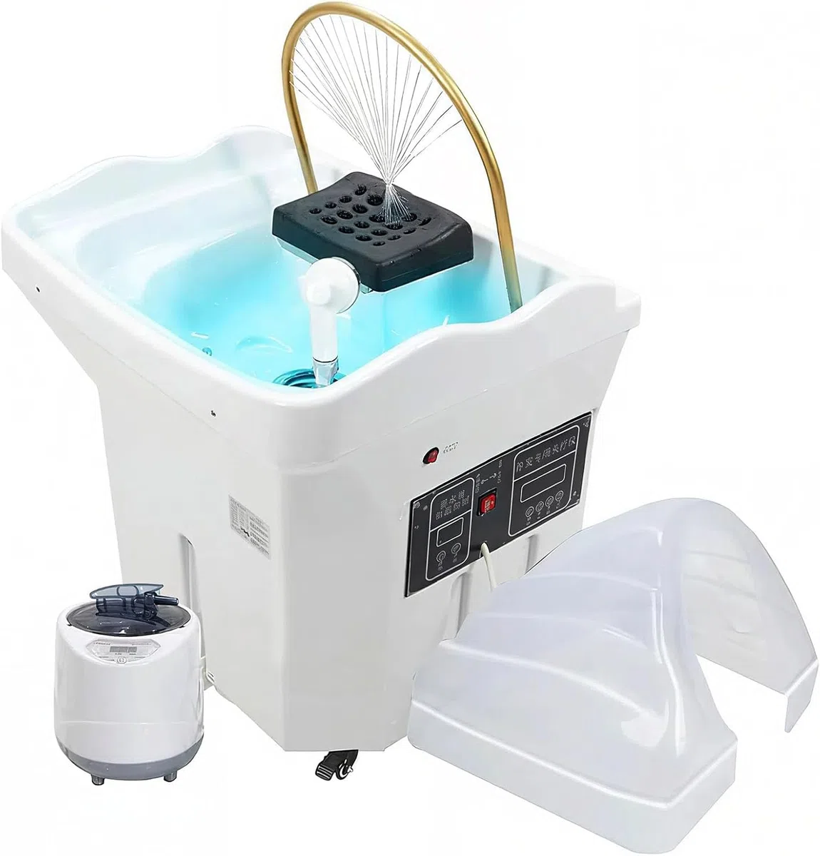 Tragbares Haarwaschbecken mit Wasserzirkulation, 60L Großer Wassertank, Shampoo-Massage und Kopfpflege für Begasung und Lichttherapie