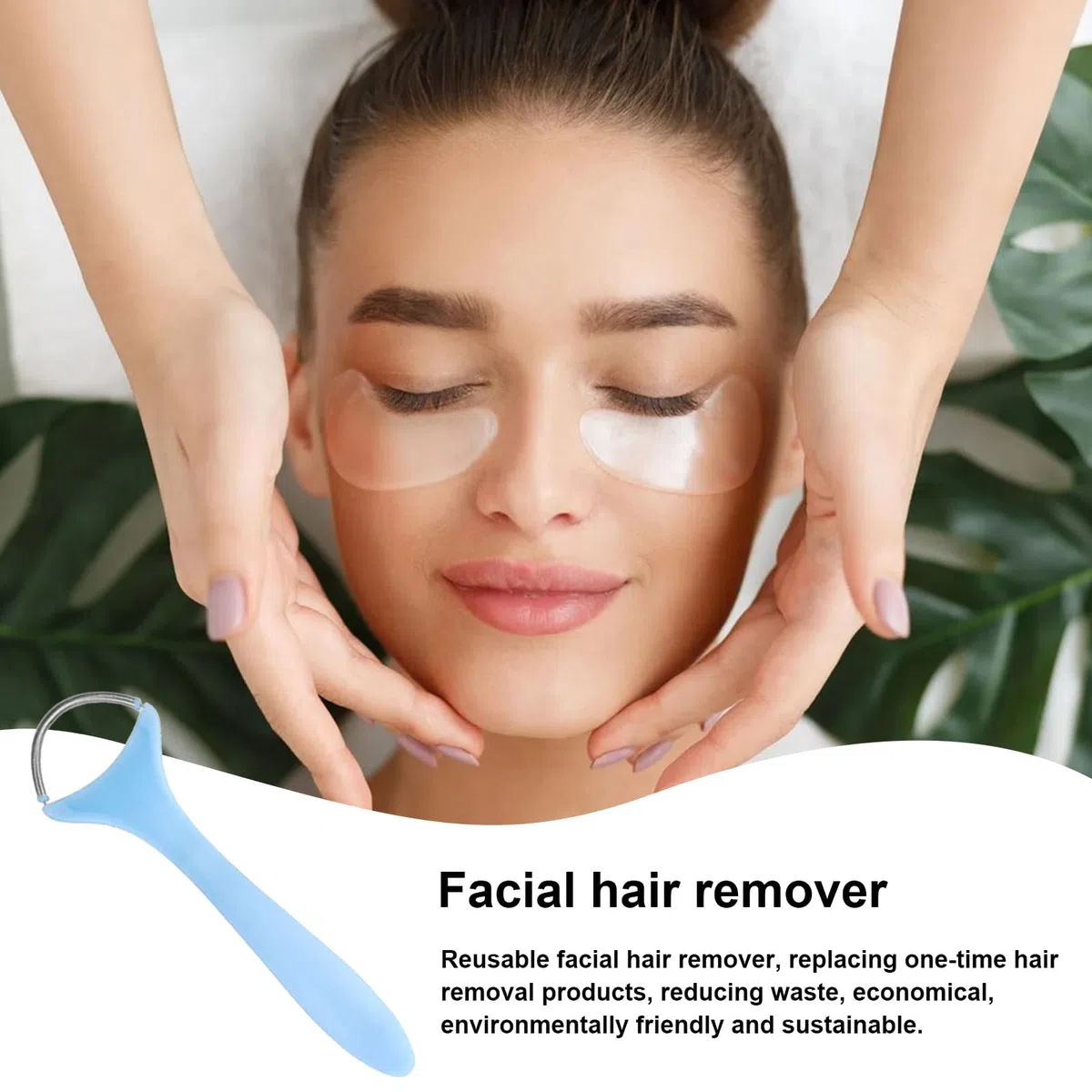 Spring Remover, Epilator Manuell mit Edelstahlfäden, multifunktionale und tragbare Gesichtshaarrolle für Oberlippen, Kinn, Wangen und Hals