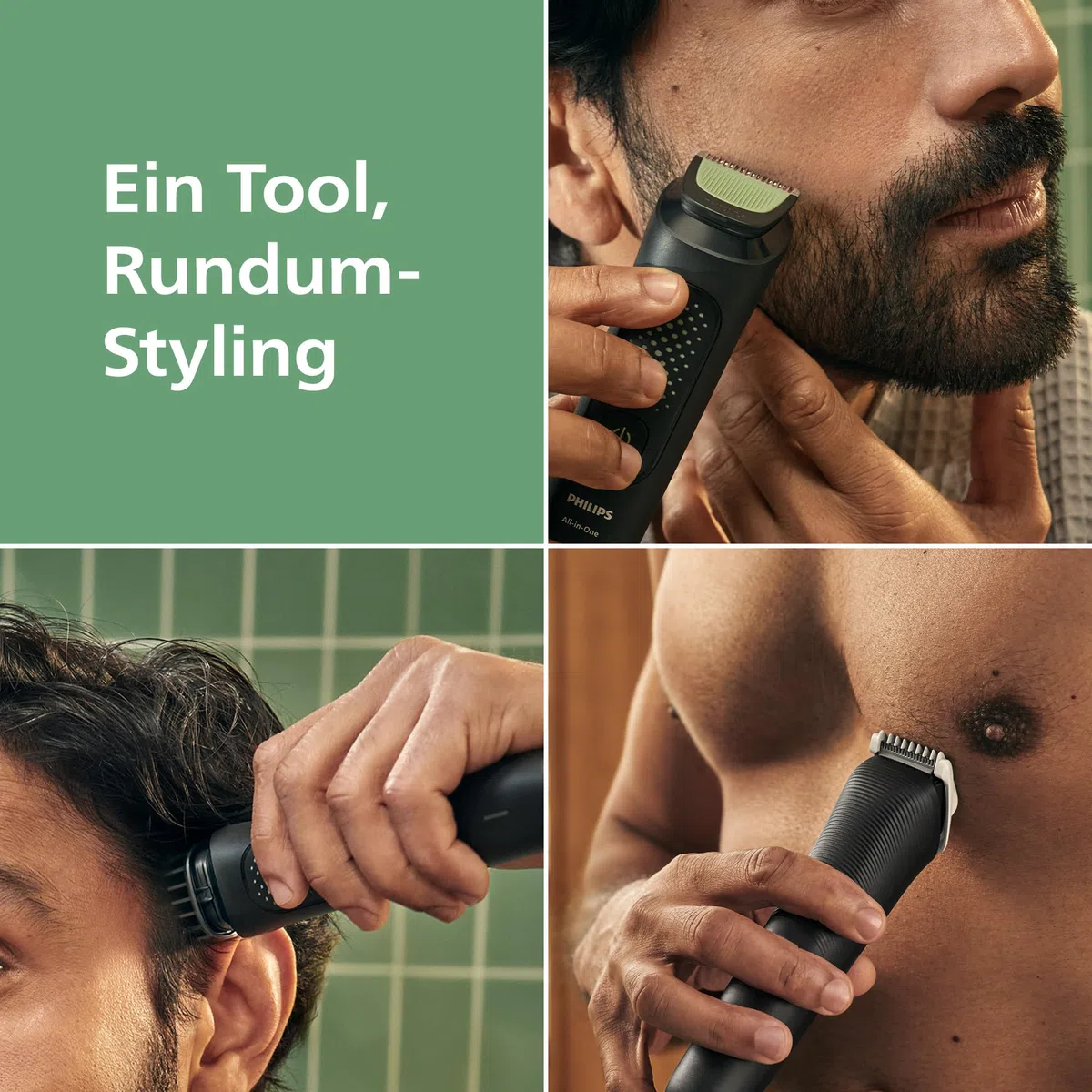 Philips Multigroom 3000er-Serie All-in-One 9-teiliger Trimmer: Rasierer und Haarschneider für Gesicht, Kopf und Körper, selbstschärfende hautfreundliche Klingen, zwölf Längeneinstellungen, MG3946/15