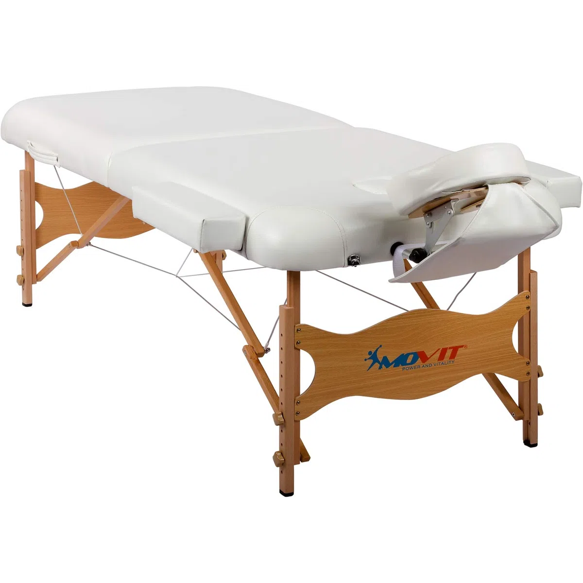 MOVIT Deluxe Massageliege inkl. Tasche, XXL Breite 80 cm, 8 cm Polsterung, Vollholzgestell, Farbwahl, schadstoffgeprüft, weiß