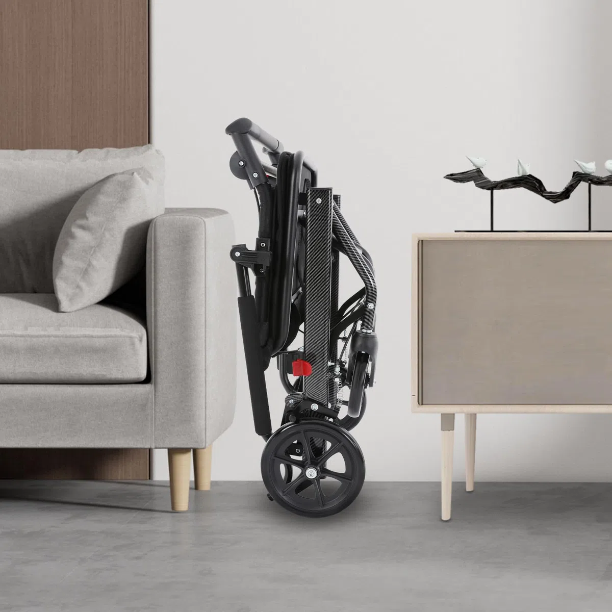 Rollstuhl Faltbar Leicht, Rollstühle Rollstuhl Faltbar, Reiserollstuhl | Wheelchair 220 lbs Tragkraft, Integrierte Handbremse, Doppelbremse für Behinderteund Senioren, FuBstütze, Armlehnen