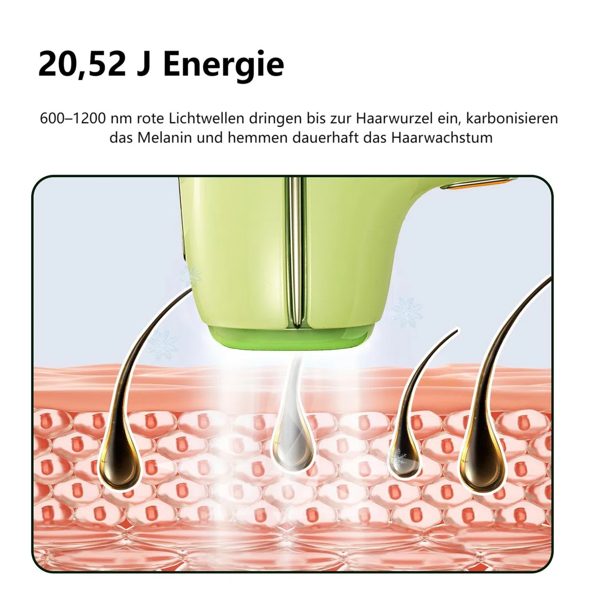 IPL Haarentfernungsgerät schmerzfrei für Damen (Beine, Gesicht, Bikini) | Eispunkt-Kühltechnologie für Arme und Achseln als perfekte Vorbereitung auf den Sommerurlaub