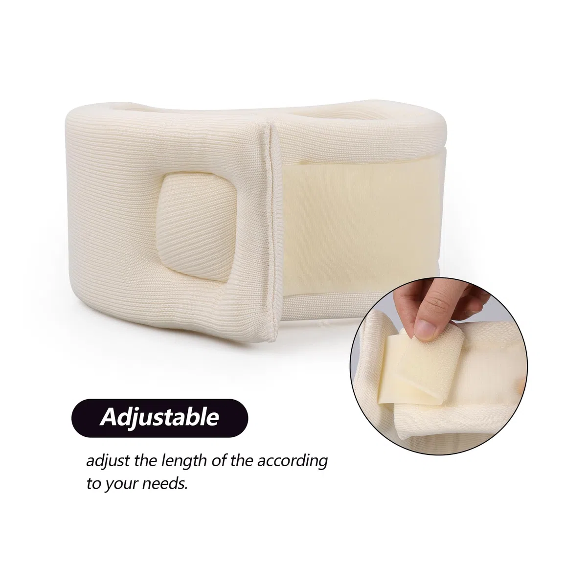 Cozyhealth Nackenstütze aus weichem Schaumstoff, universelle Halskrause, verstellbare Nackenstütze zum Schlafen, lindert Nackenschmerzen und Wirbelsäulendruck (weiß, 7,6 cm tiefer Kragen, M)
