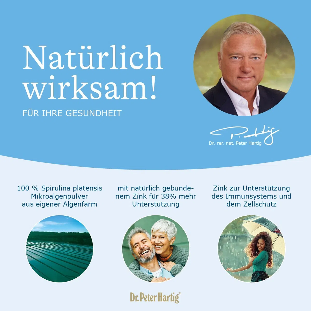 Dr. Peter Hartig Spirulina Zink 1080 Presslinge 4-Monats-Vorrat Vegan Laborgeprüft