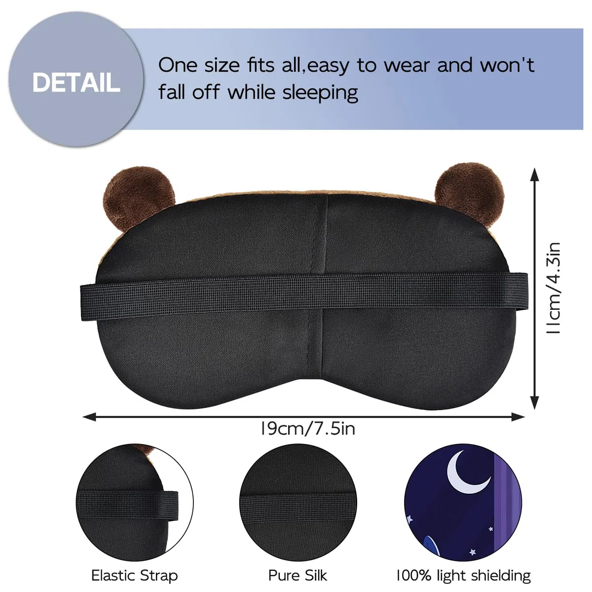 Schlafmaske Capybara Augenmaske für Schlafen Neuheit Plüsch Schlafmasken Reisen Nickerchen Augenbinde Augen Abdeckung Nachtmaske für Frauen Männer（Capybara）