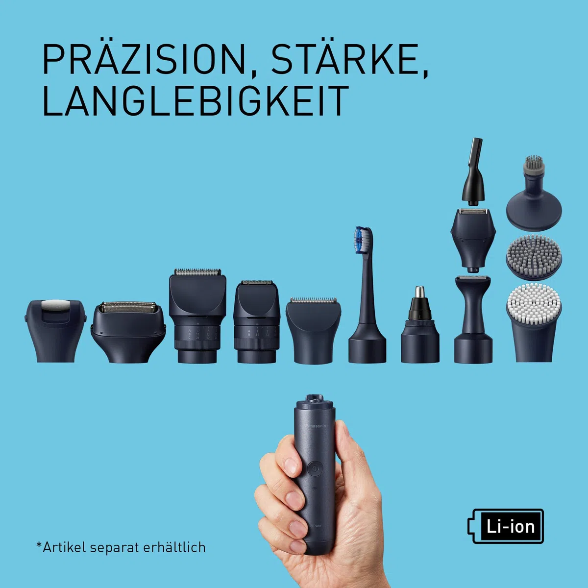 Panasonic MULTISHAPE modulares Körperpflege-System ER-CKL1, Starter-Kit, Bart- und Haartrimmer für Männer mit wiederaufladbarem Li-Ionen-Akku