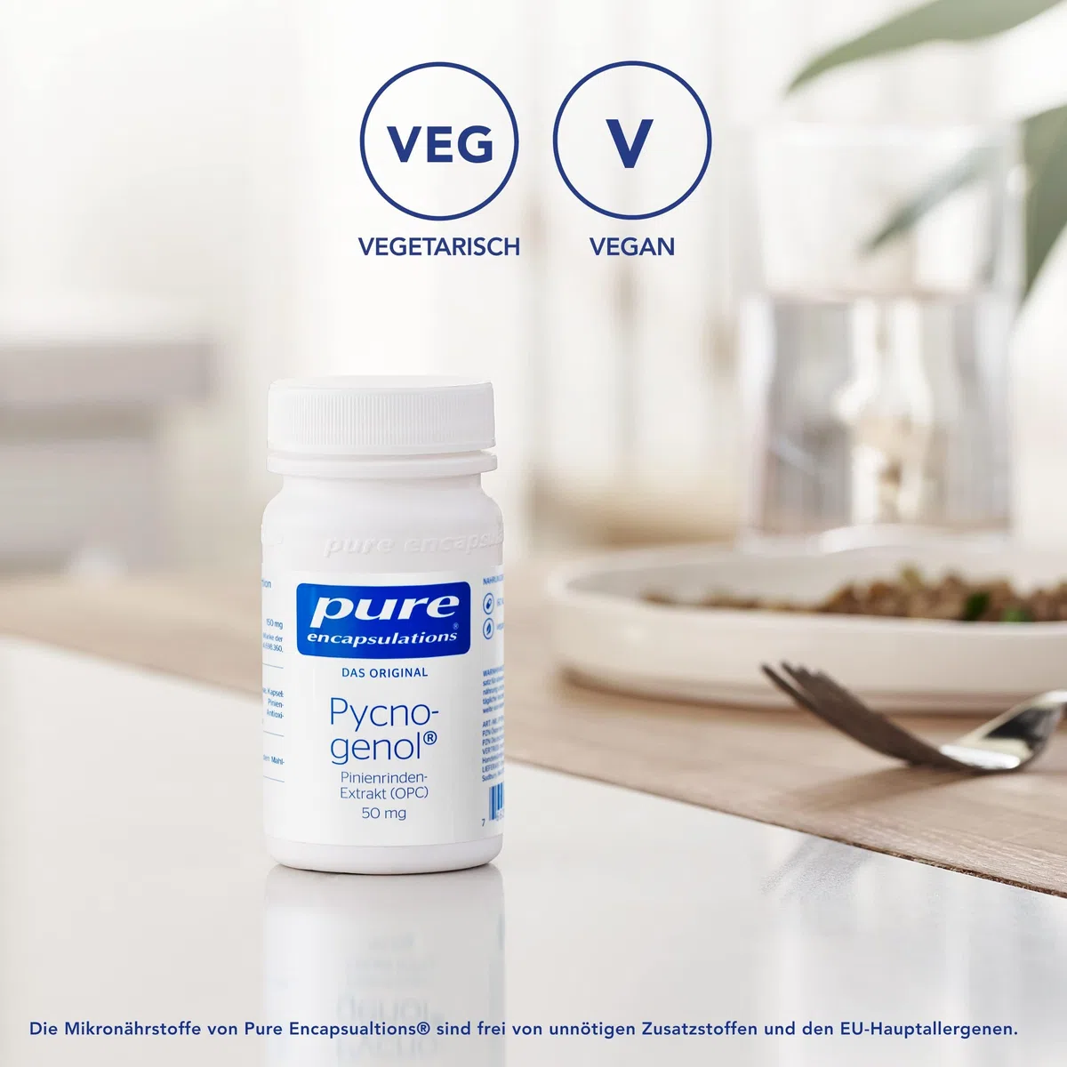 Pure Encapsulations - Pycnogenol 50mg - Hochkonzentrierter Pinienrinden-Extrakt mit OPC - 60 Kapseln