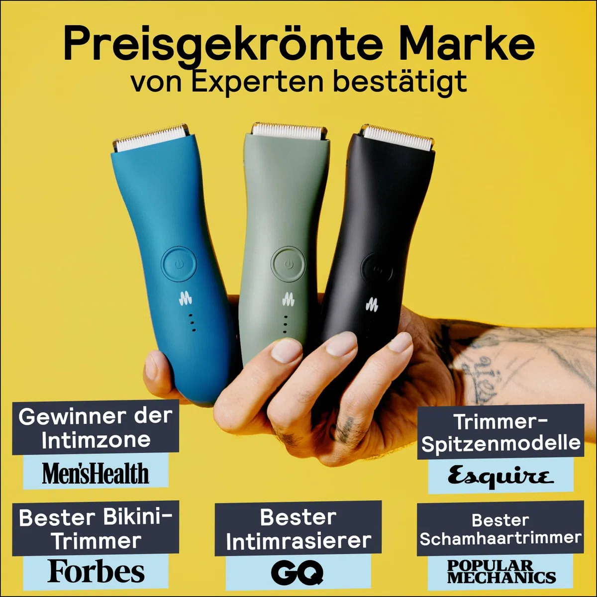 MERIDIAN Ocean Original Intimrasierer Mann, Bodygroom Herren, Körperhaartrimmer, Body Trimmer Herren, Schamhaar Rasierer Männer, Elektrischer Trimmer, Nass Trocken Groomer Blau Pflege Set Männer