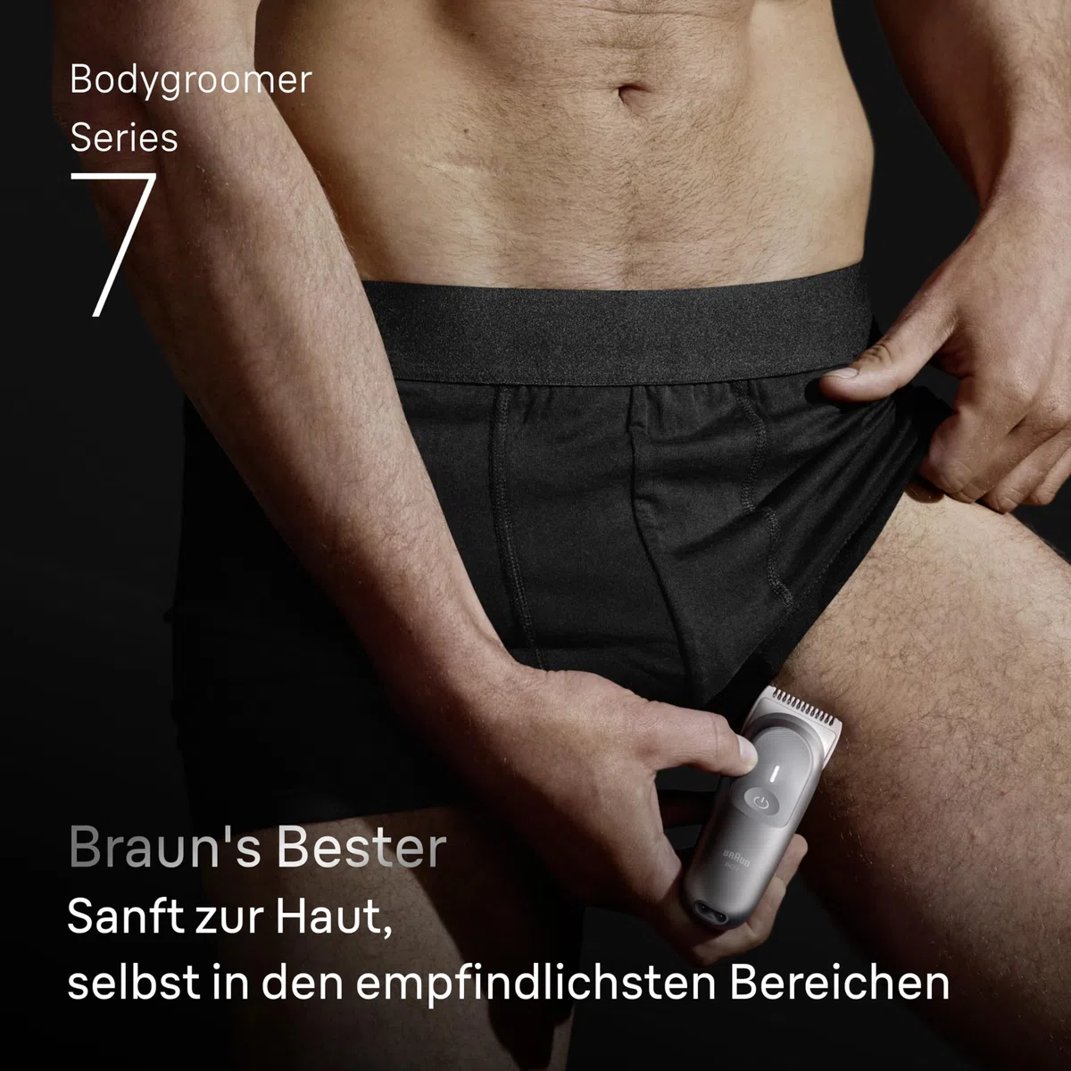 Braun Bodygroomer Series 7, Kabelloser Körperrasierer Herren, BG7555, Grau - Trimmer für Intimbereich und Körper, Körperhaartrimmer mit 100 Min. Akku, Wasserdicht, Inkl. 8 Zubehörteile Und Etui