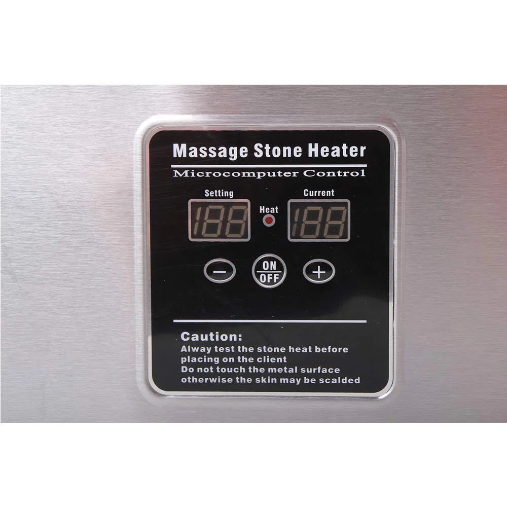 Hot Stone Wärmegerät basic aus Edelstahl - Professioneller Erwärmer ca. 5,5 Liter für die Wärmebehandlung - einfache Bedienung - digitales Display und Abschaltautomatik | Präzise digitale Temperaturregelung