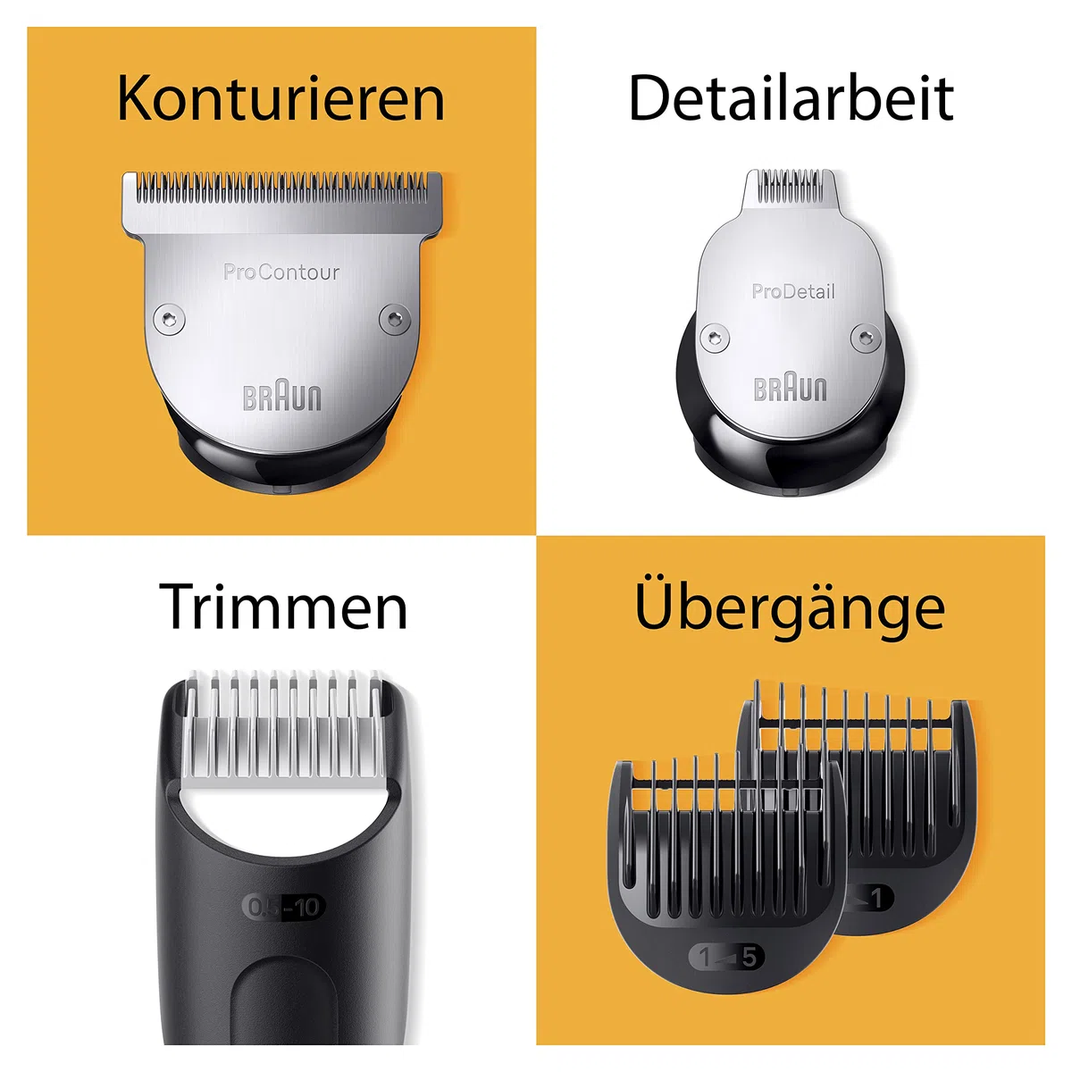 Braun Barttrimmer Series 9, Elektrischer Bartschneider Herren mit 11 Barber-Tools, Ultrascharfe ProBlade Klinge, 180 Min Akkulaufzeit, Kabelloser Bartrasierer, 40 Längen, Wasserdicht, BT9440, Chrom