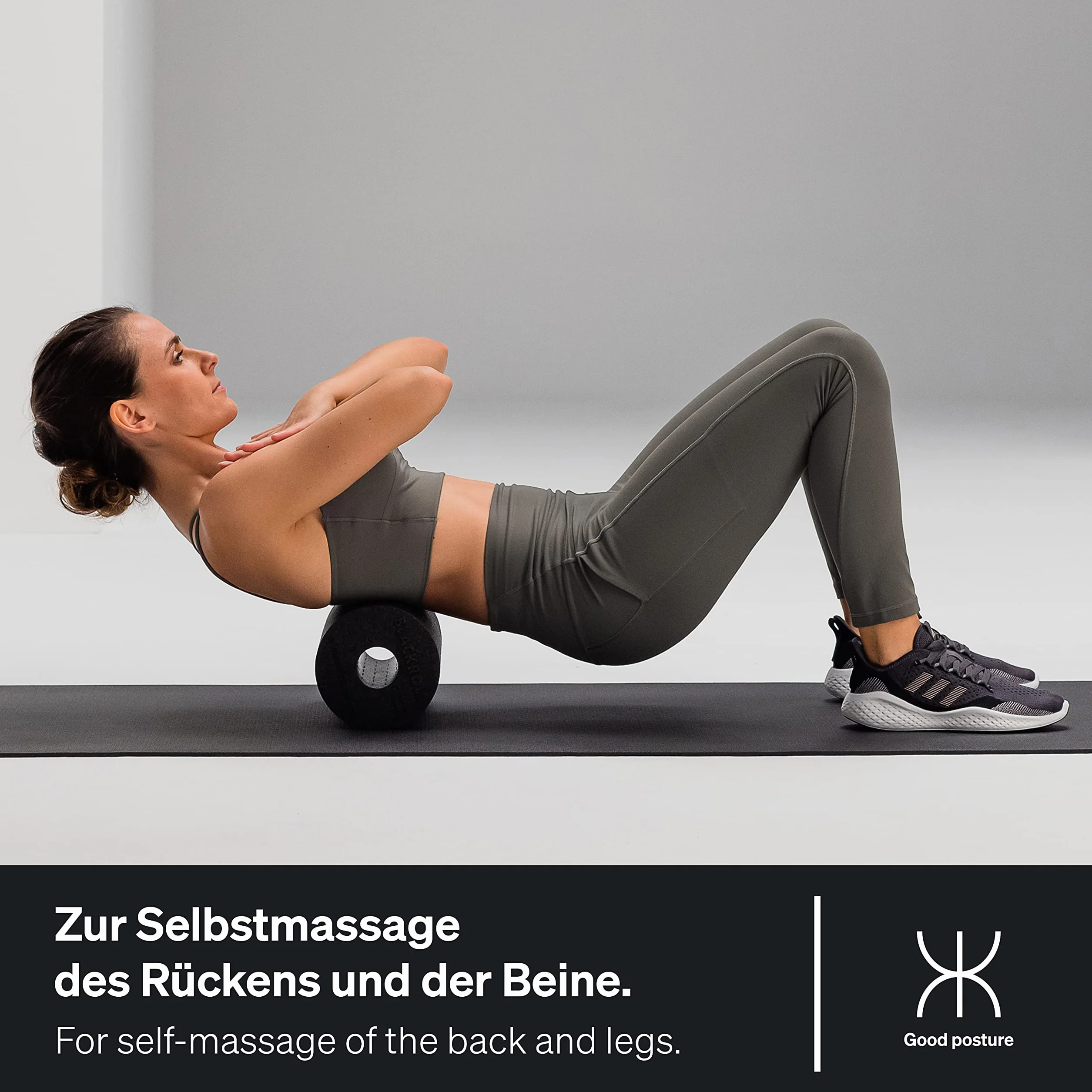 BLACKROLL® STANDARD - Originale Faszienrolle (30 x 15 cm), Fitness-Rolle zur Selbstmassage von Rücken und Beine, effektive Massagerolle für funktionales Training, mittlere Härte, Made in Germany