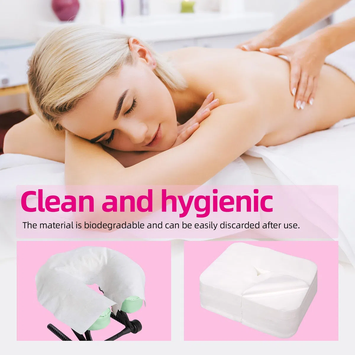 500 Stück Einweg Nasenschlitztücher für Massageliegen, Soft, Atmungsaktive, Hochwertiges Massagezubehör; Zur Verwendung auf Massageliegen und Behandlungsliegen, 30cm*40cm