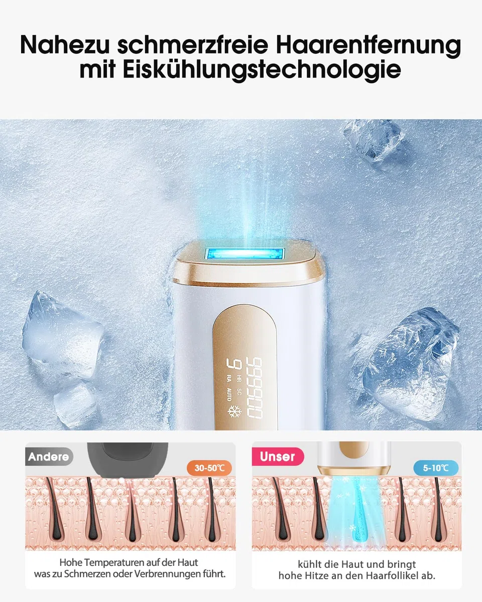 IPL Geräte Haarentfernung mit 9 Energiestufen