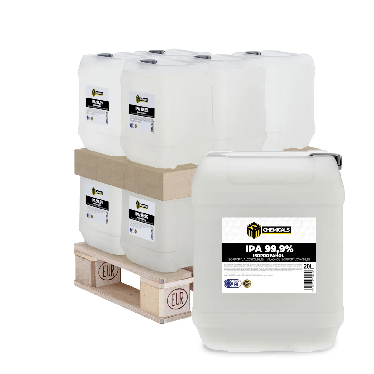 Isopropanol 99,9% IPA 10 x 20L – Isopropylalkohol Reinigungsalkohol für Elektronik, Glas, Auto & Werkstatt – Klebereste Entferner, fettlösend & rückstandsfrei