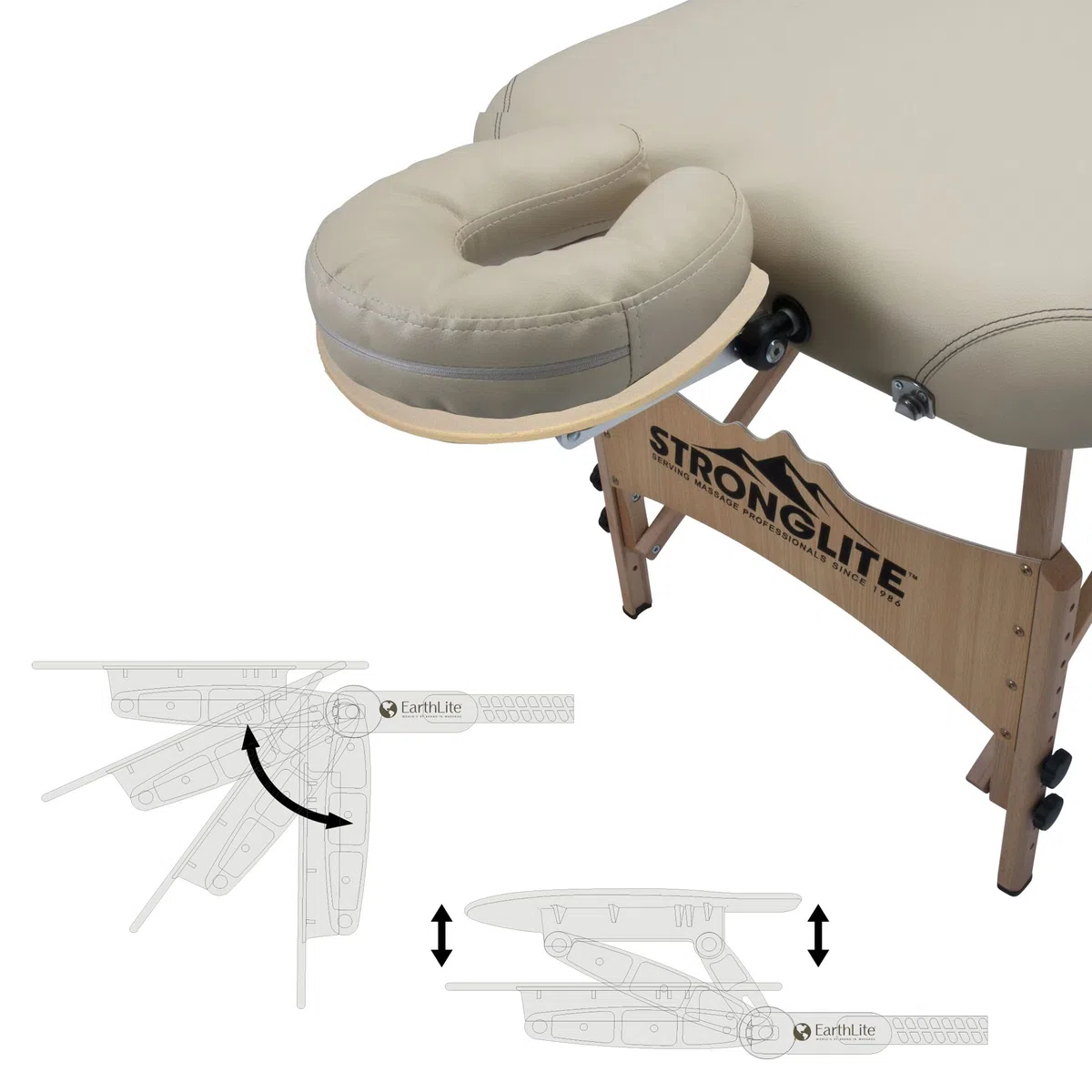 STRONGLITE Massageliege Olympia - Mobiler, Tragbarer Massagetisch inkl. Tasche, Verstellbarer Kopfstütze, Gesichtskissen & Knierolle (70x185cm)