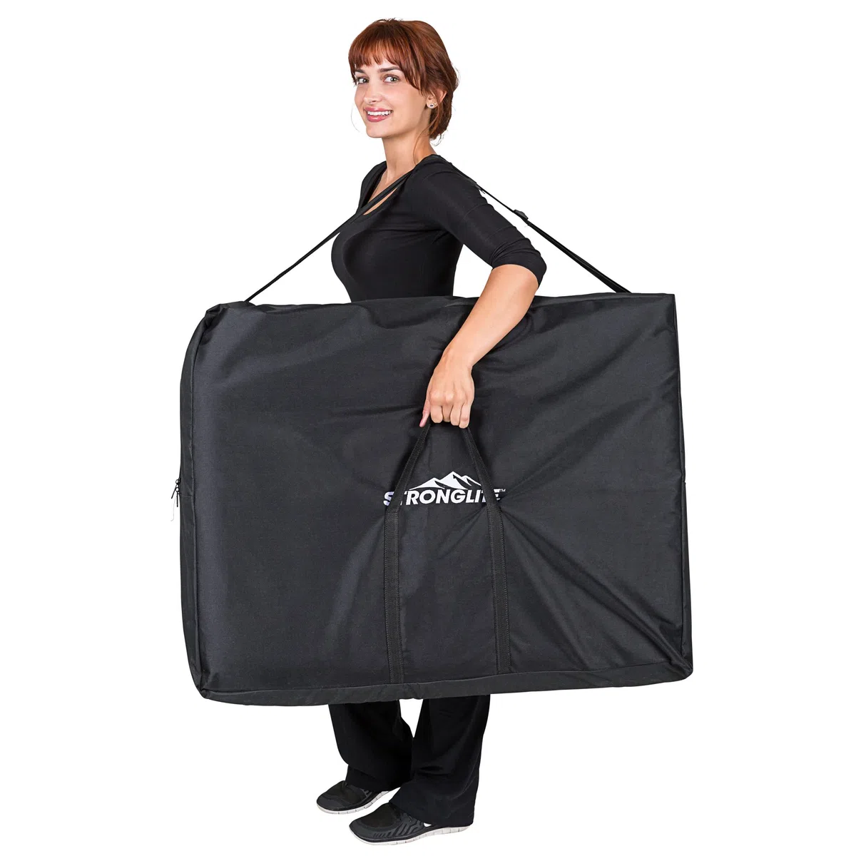 STRONGLITE Massageliege Olympia - Mobiler, Tragbarer Massagetisch inkl. Tasche, Verstellbarer Kopfstütze, Gesichtskissen & Knierolle (70x185cm)