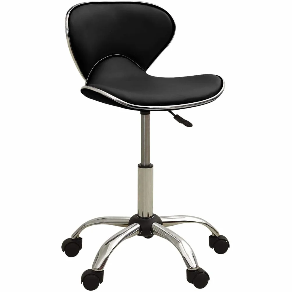vidaXL Friseur Rollhocker Höhenverstellbar Drehbar Arbeitshocker Friseurhocker Drehhocker Praxishocker Kosmetikhocker Schwarz Kunstleder