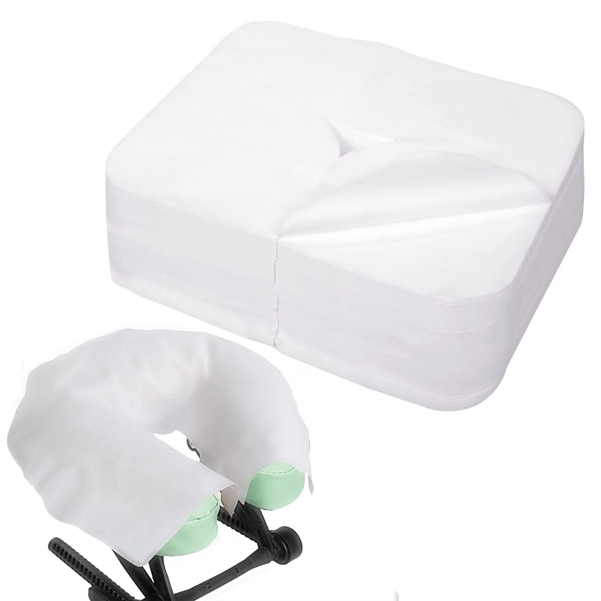 500 Stück Einweg Nasenschlitztücher für Massageliegen, Soft, Atmungsaktive, Hochwertiges Massagezubehör; Zur Verwendung auf Massageliegen und Behandlungsliegen, 30cm*40cm