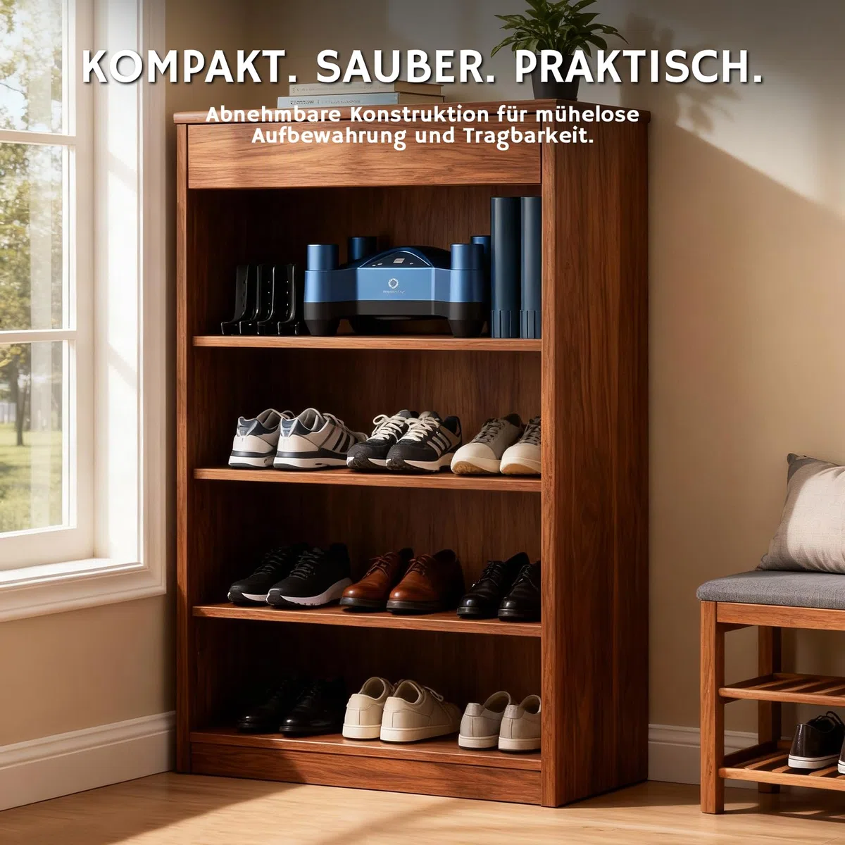 AIRTHEREAL SD20 Schuhtrockner & Schuhdeo – Elektrischer Schuhtrockner mit Ozon-Desinfektion, Heizgebläse, Schnelltrocknung & einstellbarem Timer, geeignet für Arbeitsstiefel, Skistiefel & Sneaker