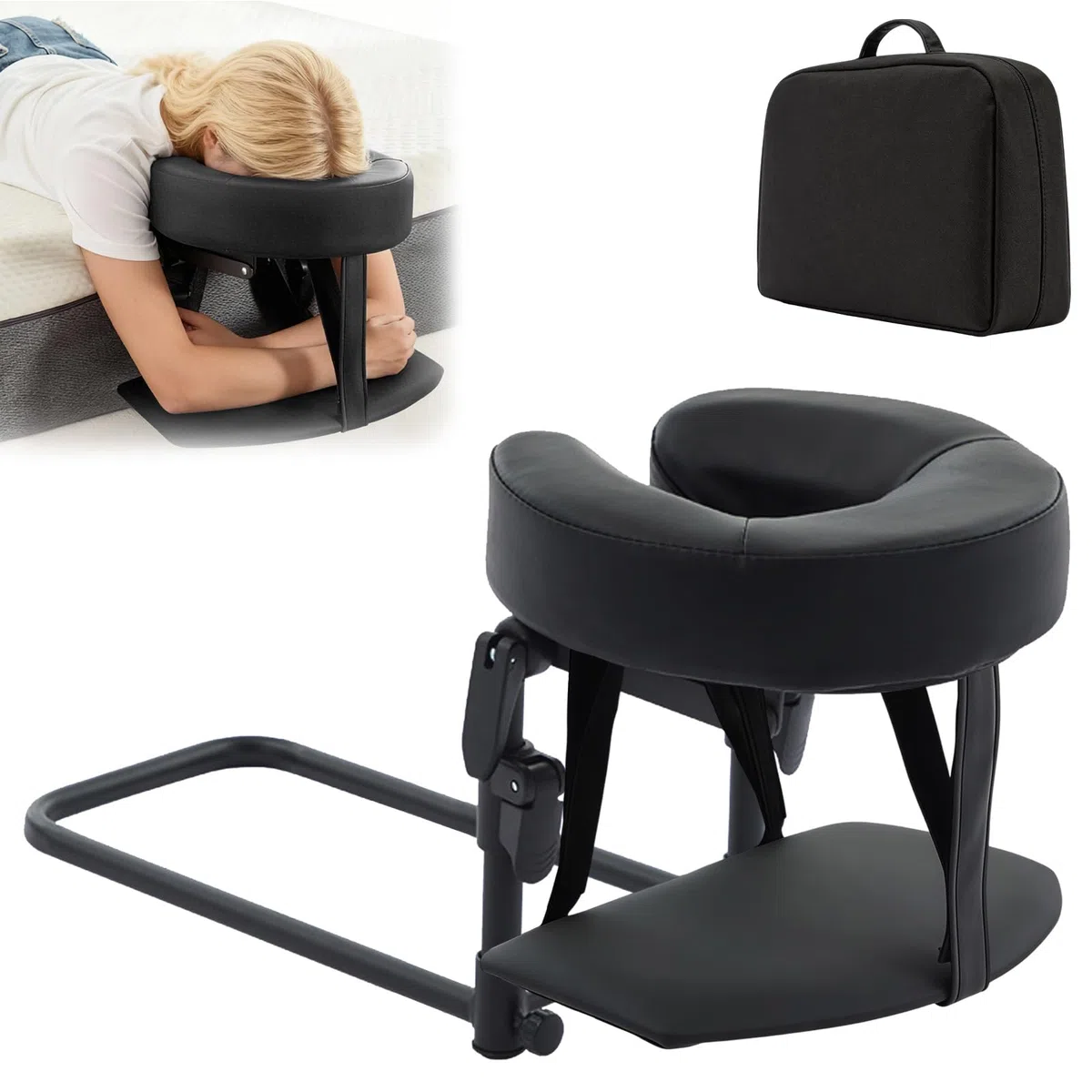 Massage Kopfstütze für Bett, Massagetisch Gesicht Wiege Mit Kissen, Massagekissen Kopf Loch, Universal Verstellbare Kopfstütze Gesicht Unterstützung Halterung, für Massagetisch U-Förmige Kissen