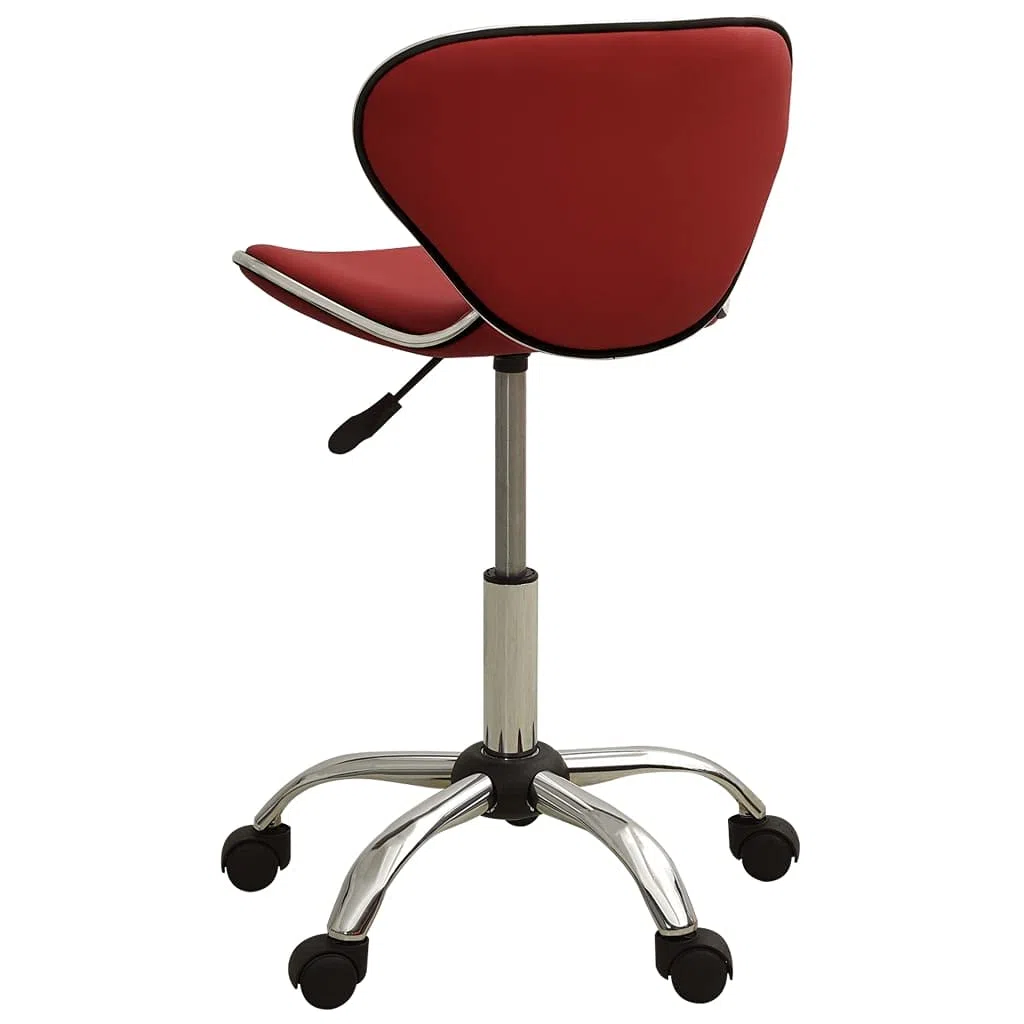 vidaXL Friseur Rollhocker Höhenverstellbar Drehbar Arbeitshocker Friseurhocker Drehhocker Praxishocker Kosmetikhocker Weinrot Kunstleder