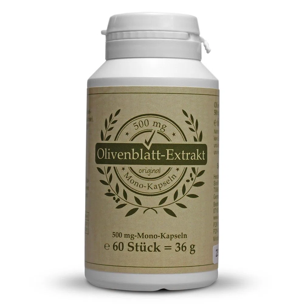 Olivenblatt-Extrakt Kapseln 500mg Mono-Kapseln, 60 Stück