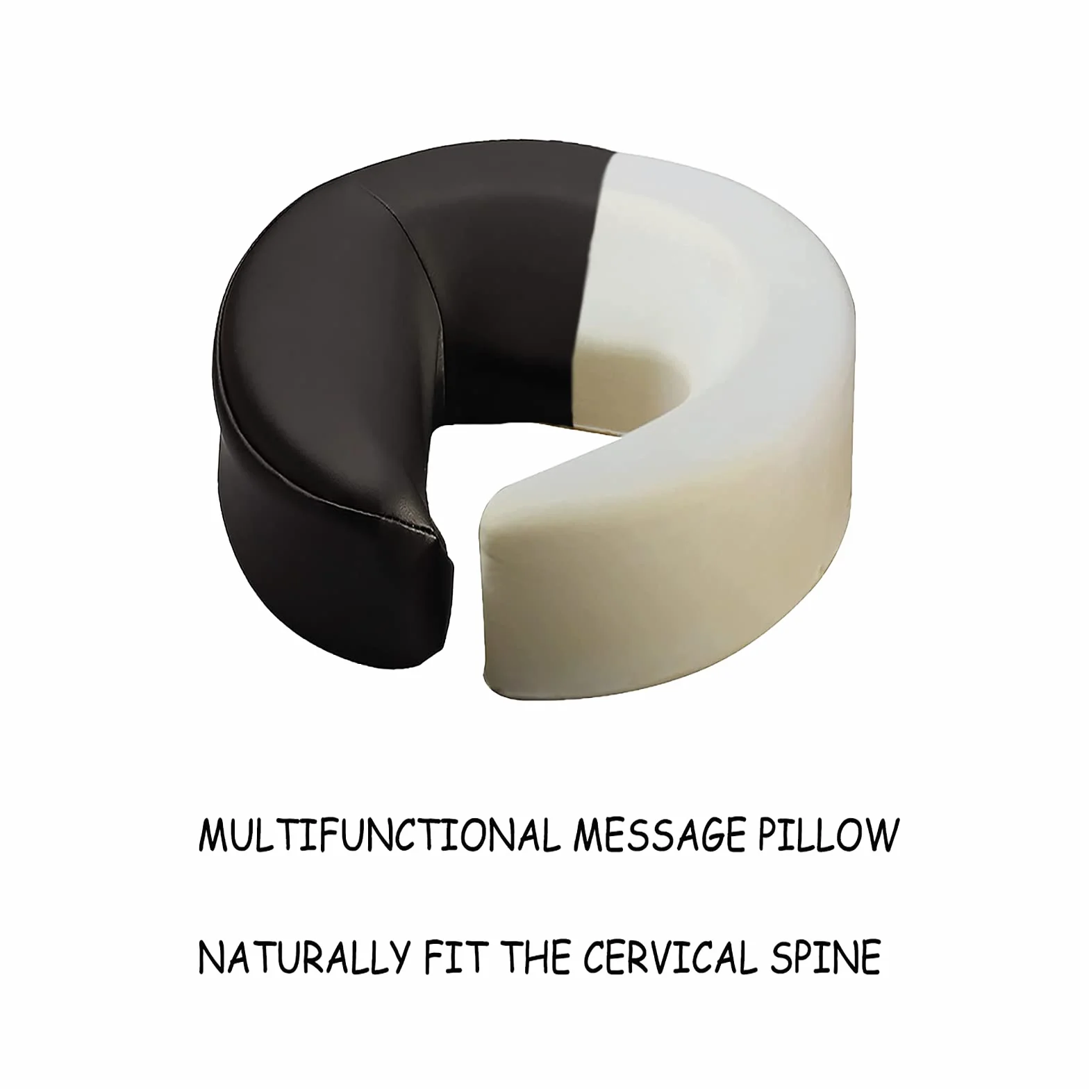 Massage Tischaufsatz/Mobile Kopfstütze, Massagetisch Kopfstütze Ersatz Verstellbares Massage U-förmiges Kissen für Schönheitsbett Universal mit Gesichtskissen-Set Schwarz