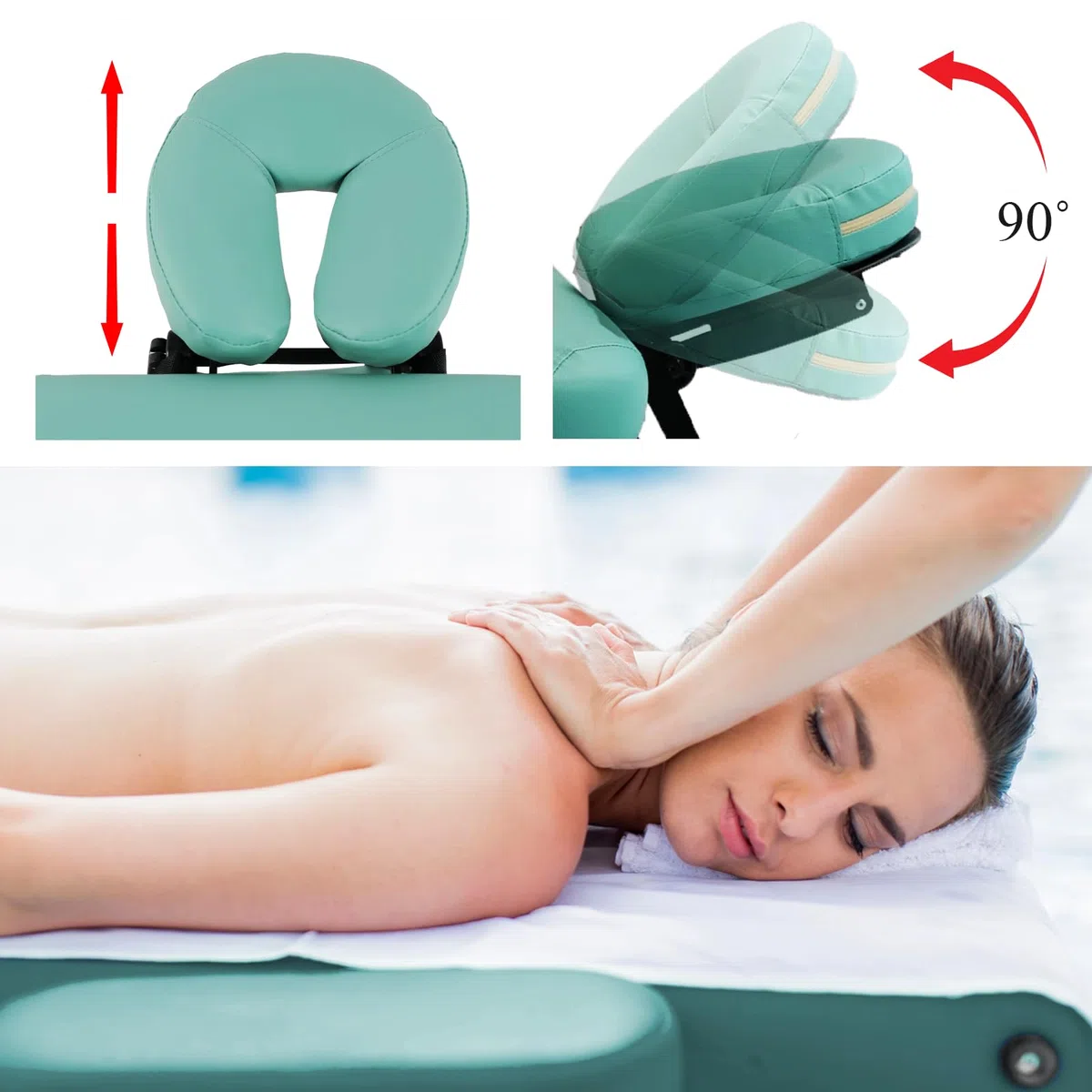 VENDOMNIA Mobile Massageliege - Aluminium mit 2 Zonen höhenverstellbar inkl. hochwertiger Kopfstütze Tasche Armlehnen - Farbwahl Klappbar, Massagetisch Massagebett Massagebank Behandlungsliege