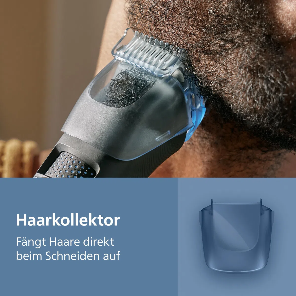 Philips Bartschneider 5000er-Serie – selbstschärfende Metallklingen, 40 Längeneinstellungen, BeardSense-Technologie, Haarkollektor, 100% wasserdicht, Übergangskamm, Reiseetui, Modell BT5785/30
