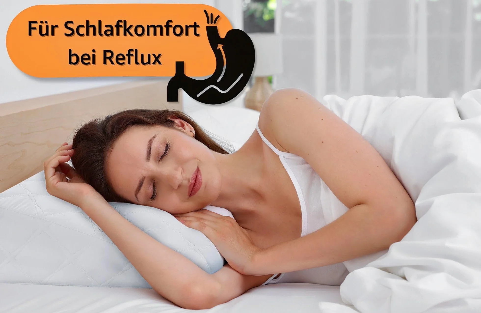 Keilkissen für Bett und Sofa 45x140 cm - Reflux Kissen & Matratzenkeil für Erwachsene – Bettkeil Lesekissen Rückenkissen Kopfteil Betterhöher – Venenkissen Beinkissen Bezug waschbar Oeko-Tex