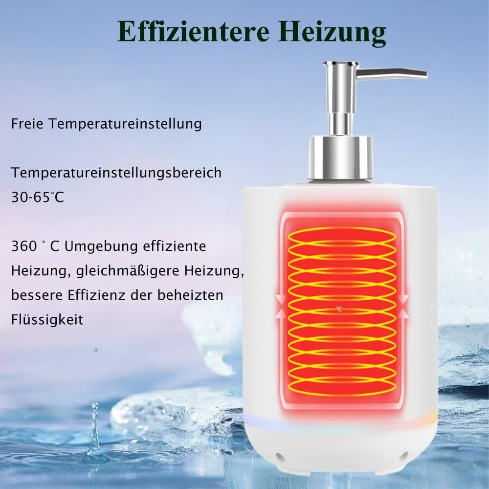 Massageöl-Wärmer mit zwei Ölflaschenverteilern für Spa Flaschen Spender und Lotion Wärmer LED Anzeige Gel Flaschenwärmer Heizung für Salon Flaschenwärmer (Weiß)