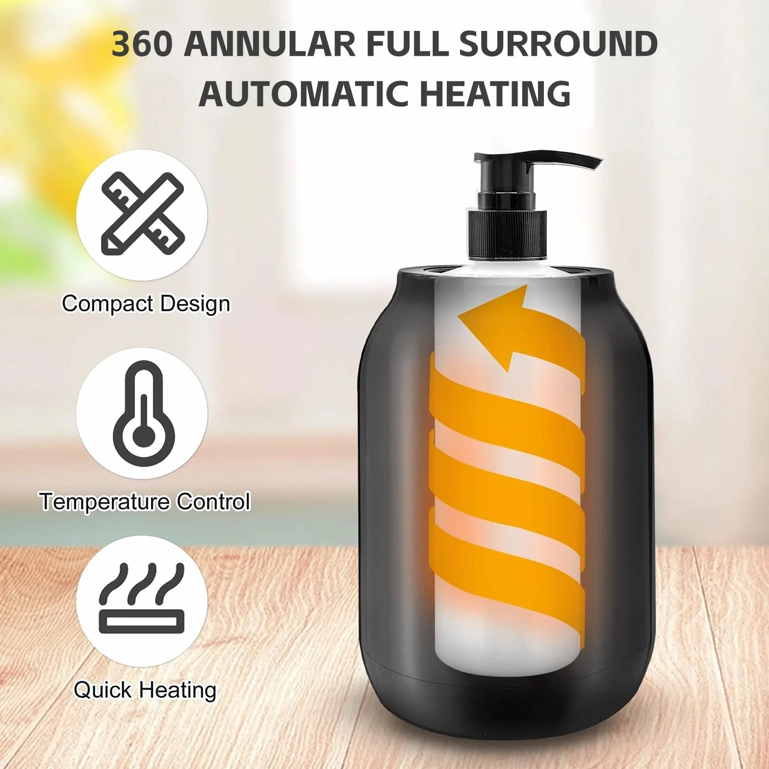 Massageölwärmer, Einzelflaschen-Ölwärmer mit LED-Anzeige, Temperaturverstellbarer Tragbarer Lotionsflaschenwärmerspender, Gleitgel-Creme-Heizflasche für den Spa-Salon (EU-Stecker
