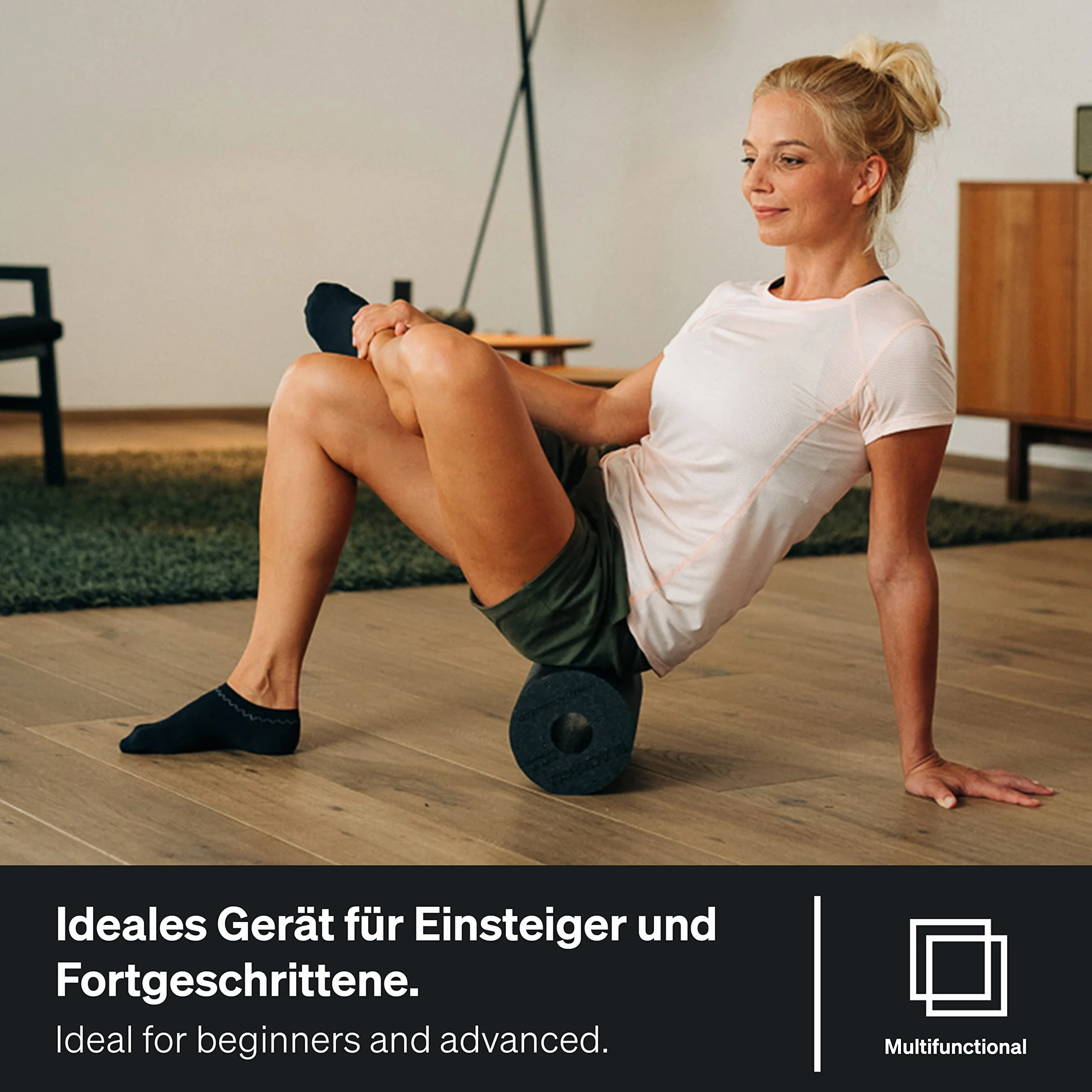 BLACKROLL® STANDARD - Originale Faszienrolle (30 x 15 cm), Fitness-Rolle zur Selbstmassage von Rücken und Beine, effektive Massagerolle für funktionales Training, mittlere Härte, Made in Germany