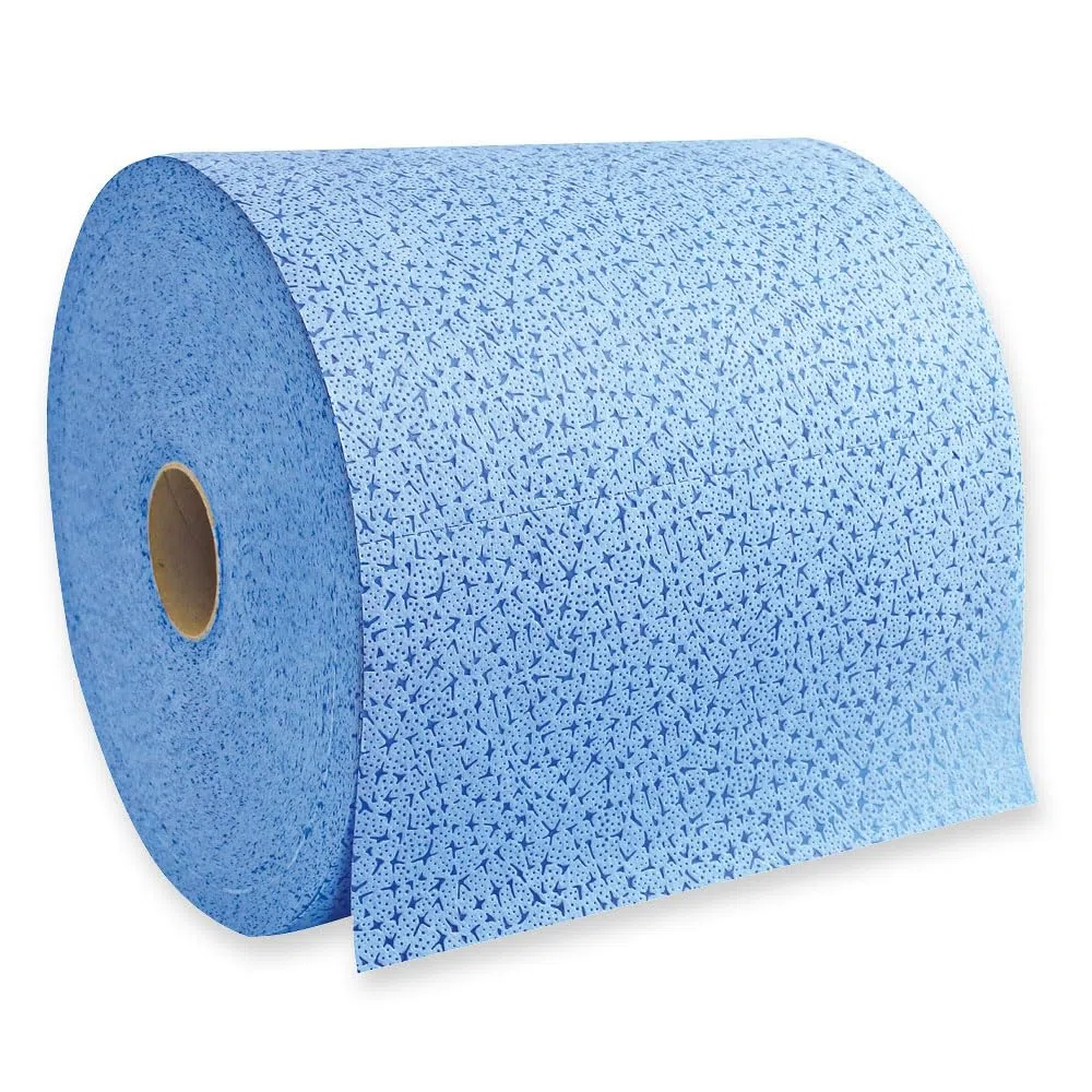 1x500 Abrisse, Reinigungstücher, FRANZ MENSCH, Ø7cm Kern, blau, PP, Premium | Rolle, 36 x 32 cm, 180 m, Wischtücher, Putztücher, cleaning wipes, Werkstatt, Industrie, Gastronomie, Küche