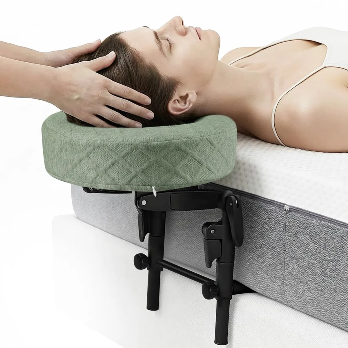 Massage Kopfstütze für Bett - 180° Verstellbare Gesichtskissenhalterung mit U Kissen - Massage Tischaufsatz passend Matratzen 14-45 cm - Massages Matratzenauflage für SPA Erholung nach Augen OP