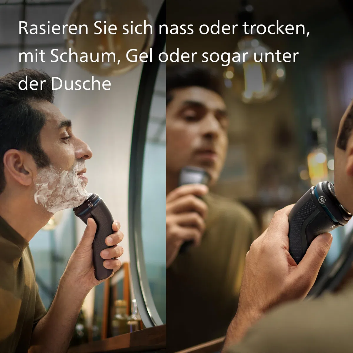 PHILIPS Shaver Series 3000 – Elektrischer Rasierer für Herren: Nass- & Trockenrasur, mit SkinProtect-Technologie, in Anthrazit, mit ausklappbarem Bartschneider, kabellos (S3145/00)
