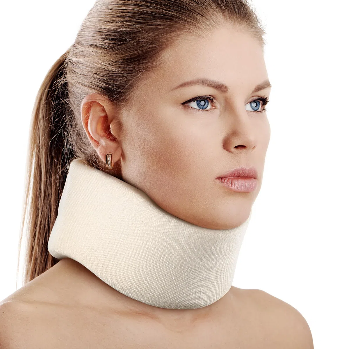 Cozyhealth Nackenstütze aus weichem Schaumstoff, universelle Halskrause, verstellbare Nackenstütze zum Schlafen, lindert Nackenschmerzen und Wirbelsäulendruck (weiß, 7,6 cm tiefer Kragen, M)