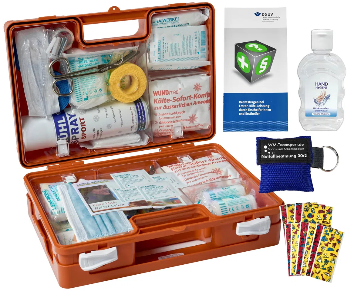 Sport-Sanitätskoffer S1 PLUS Erste-Hilfe Koffer nach aktueller DIN 13157 inkl. DIN 13164 + Sport-Ausstattung