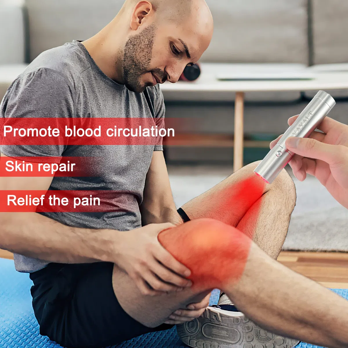 VAYALT Infrarot Handgerät Therapie Taschenlampe, Therapy Lindert Knie Gelenk Muskelschmerzen Rotlicht Therapiegerät Lamp für Gesicht und Körper,630/660/850nm Wellenlänge LED Rotlicht Wärmelampe