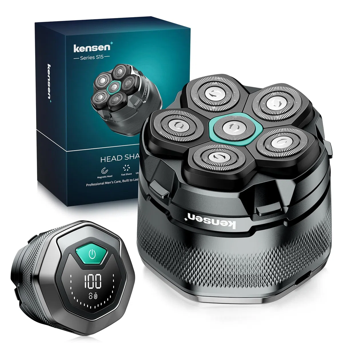 Glatzen Rasierer Herren, kensen Kopfrasierer Glatze Wasserdicht Kopf Rasierer Herren Wiederaufladbar Typ-c Head Shaver Men Magnetische Leicht zu Reinigen Akkulaufzeit 160 Mins