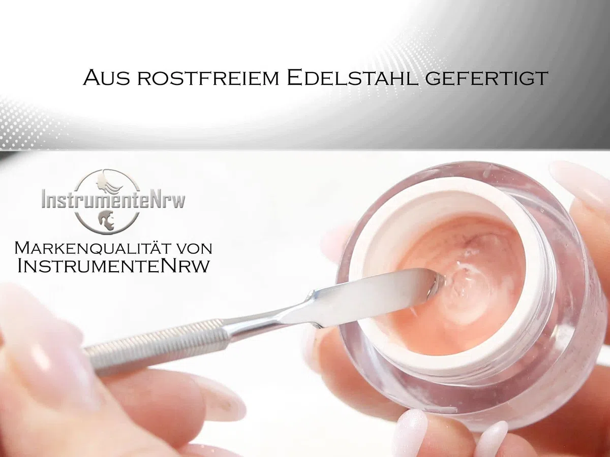 Gelspatel Doppel-Spatel, Salbenspatel, Doppelinstrument Edelstahl, Rostfrei, 17 cm