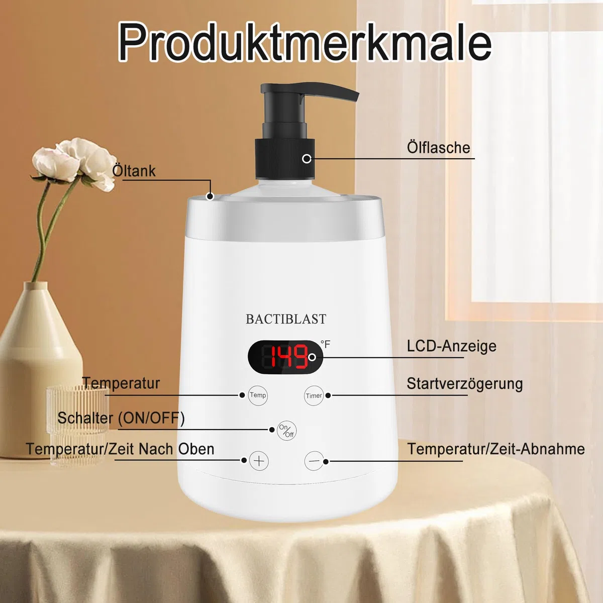 Massageöl Wärmer, Massageölwärmer mit Zwei Ölflaschenspender Lotion Wärmer LED Anzeige Flaschenwärmer Heizung für Spa Salon Haushalt Massageöl Flaschenwärmer