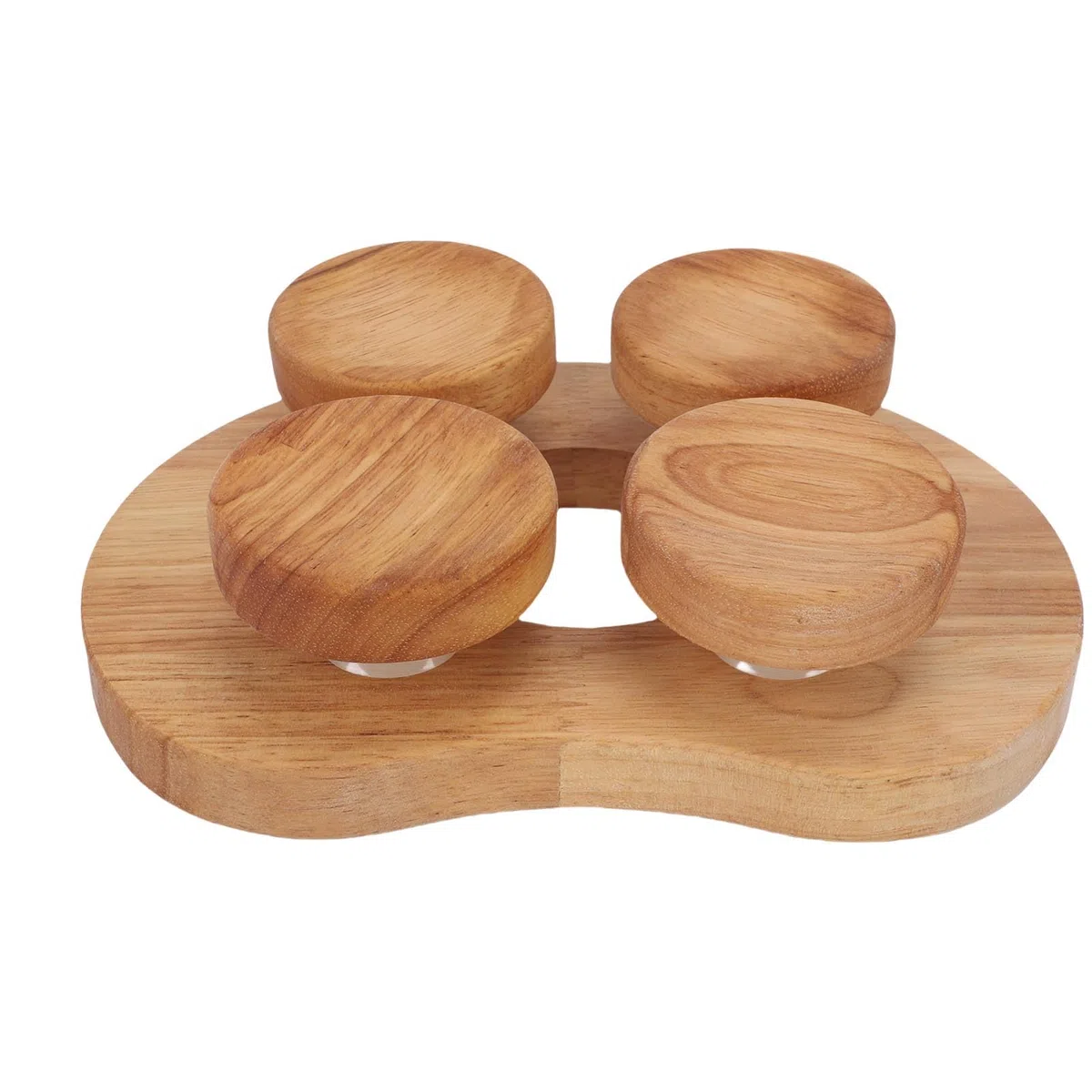 Sauna-Kopfstützen-Nackenkissen aus Holz, Drehbare Scheibe aus Eichenholz, Ergonomisches Universalrad mit 4 Konkaven Oberflächen, Ideal Zum Entspannen, 6,69 X 9,06 Zoll