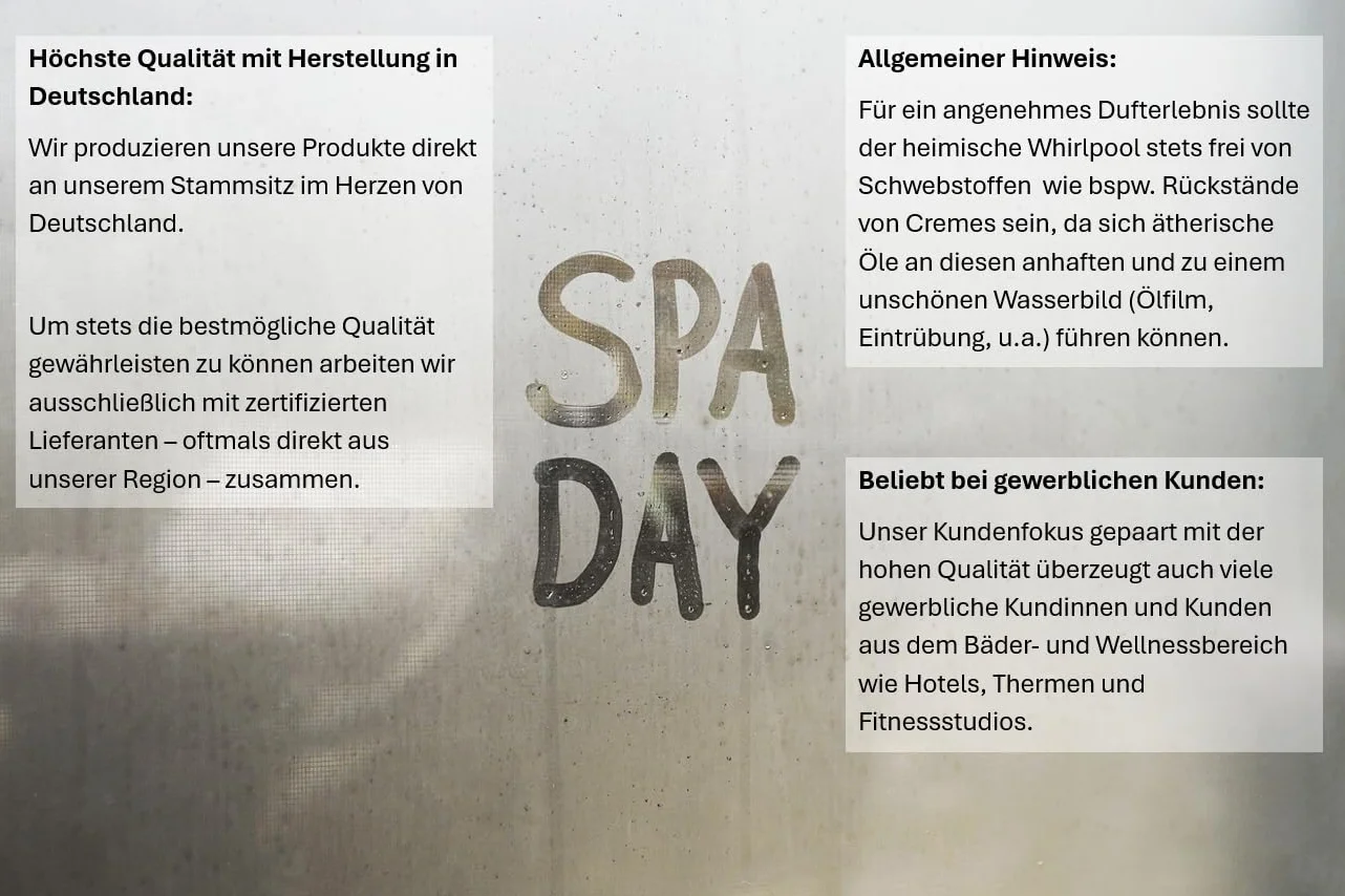 Dufte Momente | Whirlpool Duft 4 x 250ml - Caipirinha, Mojito, Pina Colada, Sex on the Beach | Badezusatz | mit naturreinen und natürlichen ätherischen Ölen | kein Schaum | vegan und ohne Tierversuche